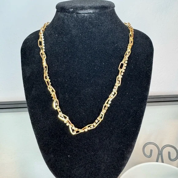 NWT Ettika Double Interlocking Gold Chain Link Necklace - Picture 2 of 6